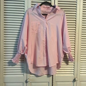 SHEIN Pink Button-Up Blouse